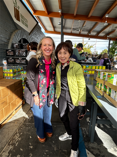 Doris working at River City Food Bank